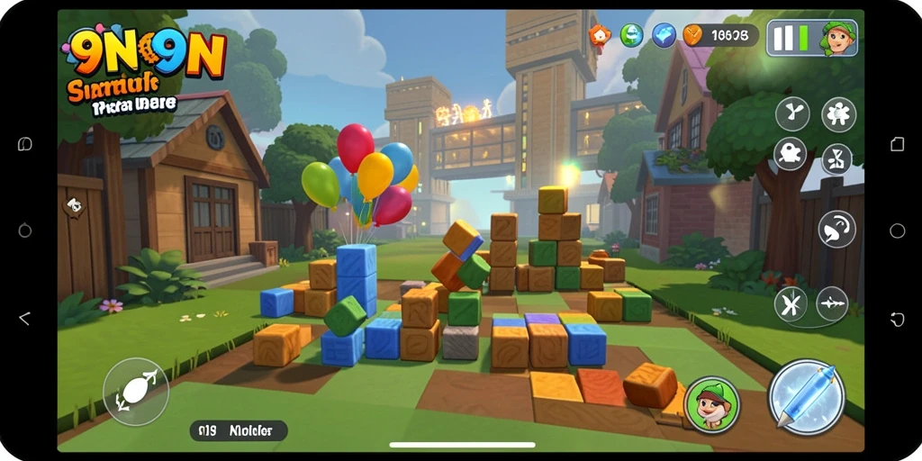 Tampilan gameplay puzzle yang seru dan mengasyikkan di 9N9N.