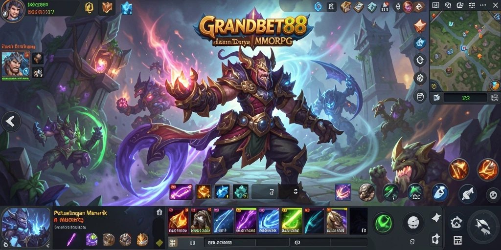 Tampilan gameplay GRANDBET88 yang epik dalam dunia MMORPG.