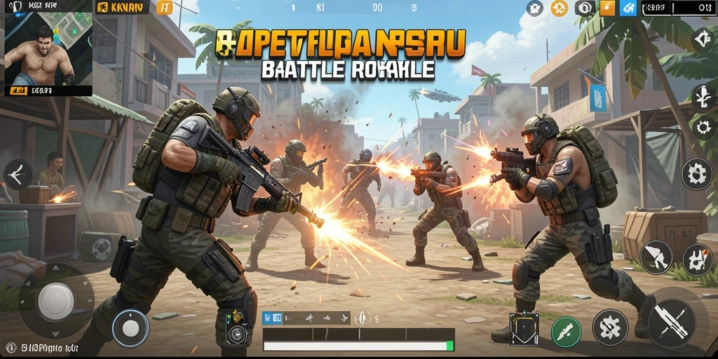Screenshot permainan KKRP menampilkan aksi pertempuran yang intens.