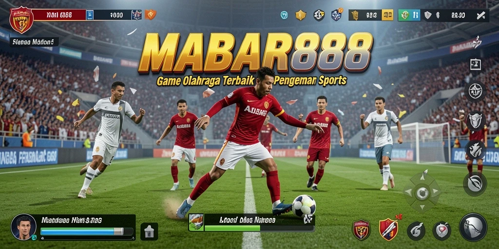 Tampilan seru gameplay MABAR88 dengan aksi olahraga yang mendebarkan.
