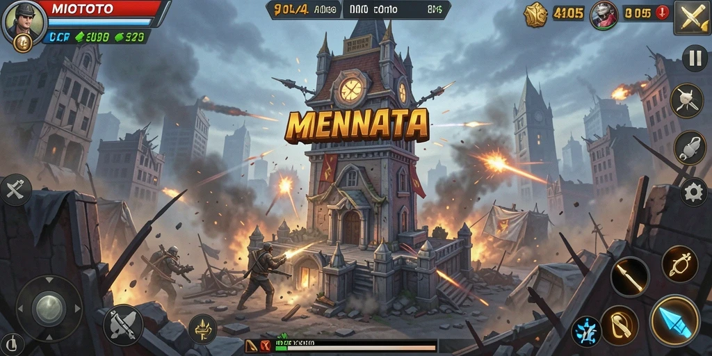 Screenshot menampilkan aksi seru dalam permainan Tower Defense MIOTOTO.