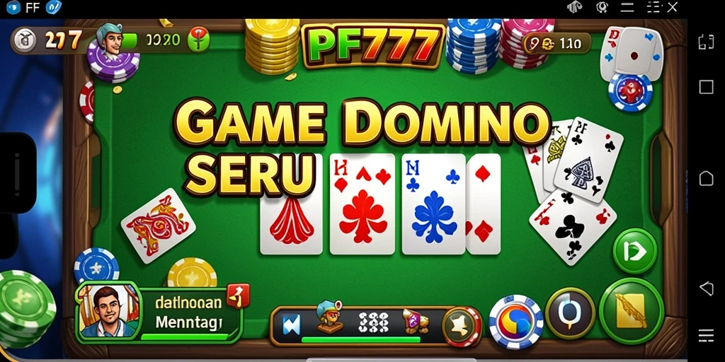 Screenshot gameplay PF777 menampilkan momen seru dalam permainan Domino.