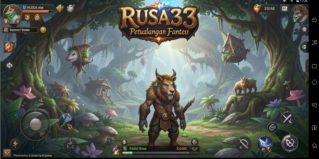 Tampilan gameplay RUSA33 yang menampilkan pertempuran epik dan pemandangan fantastis.