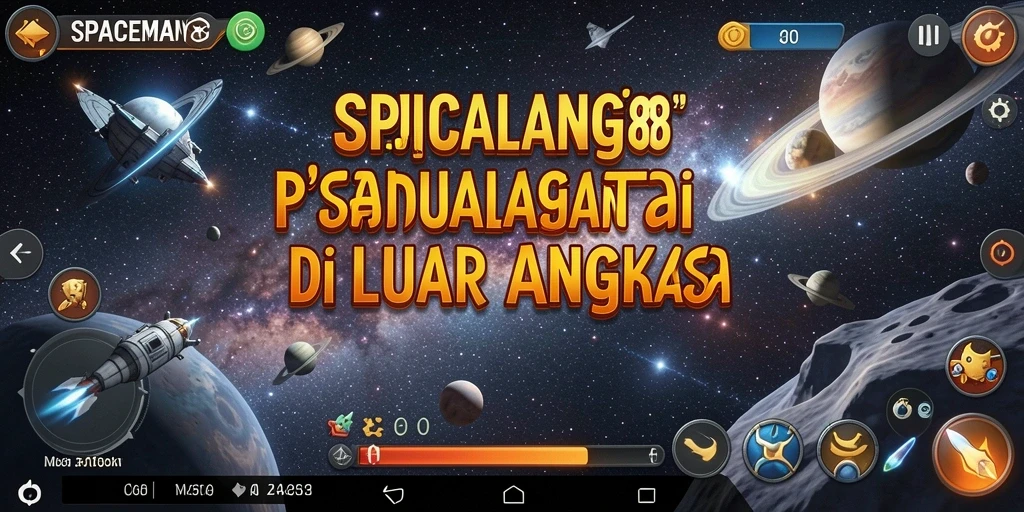 Screenshot gameplay SPACEMAN88 menampilkan astronaut menjelajahi planet baru.