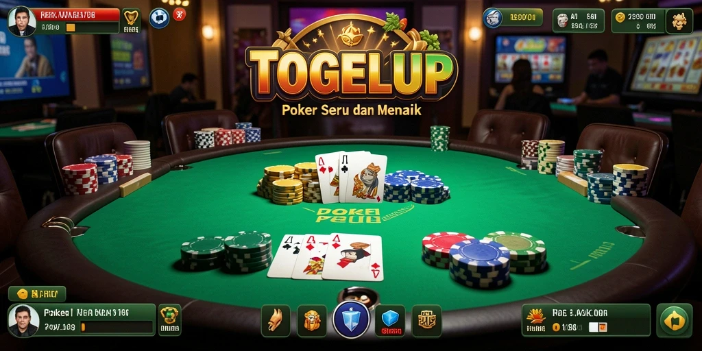 Screenshot gameplay TOGELUP dengan suasana Poker yang mendebarkan.
